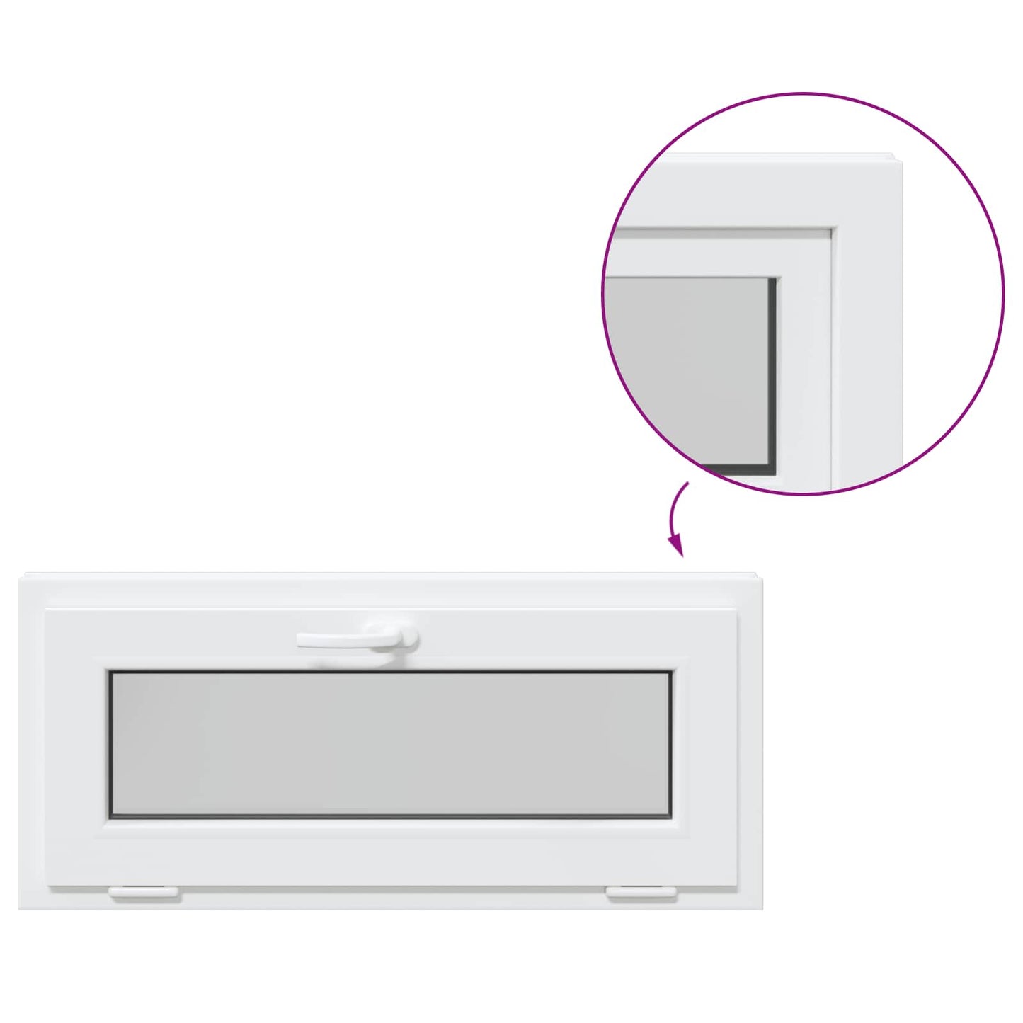 Pinceablak RISOR 90 x 40 cm PVC és átlátszó síküveg