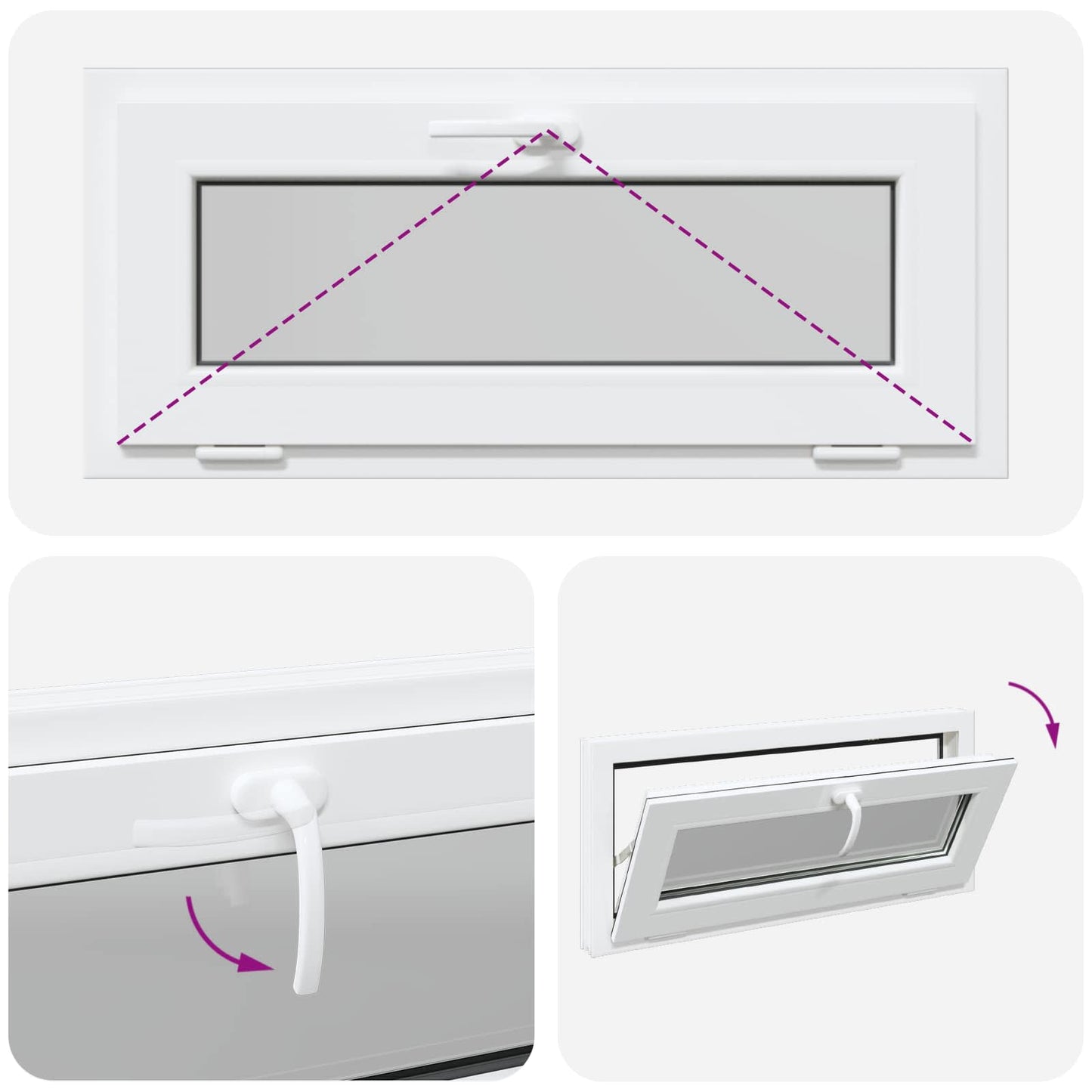 Pinceablak RISOR 90 x 40 cm PVC és átlátszó síküveg