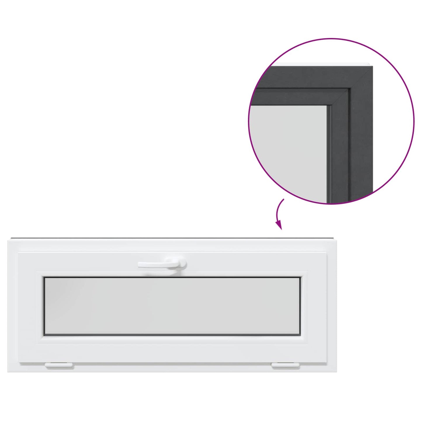 Pinceablak RISOR 100 x 40 cm PVC és átlátszó síküveg