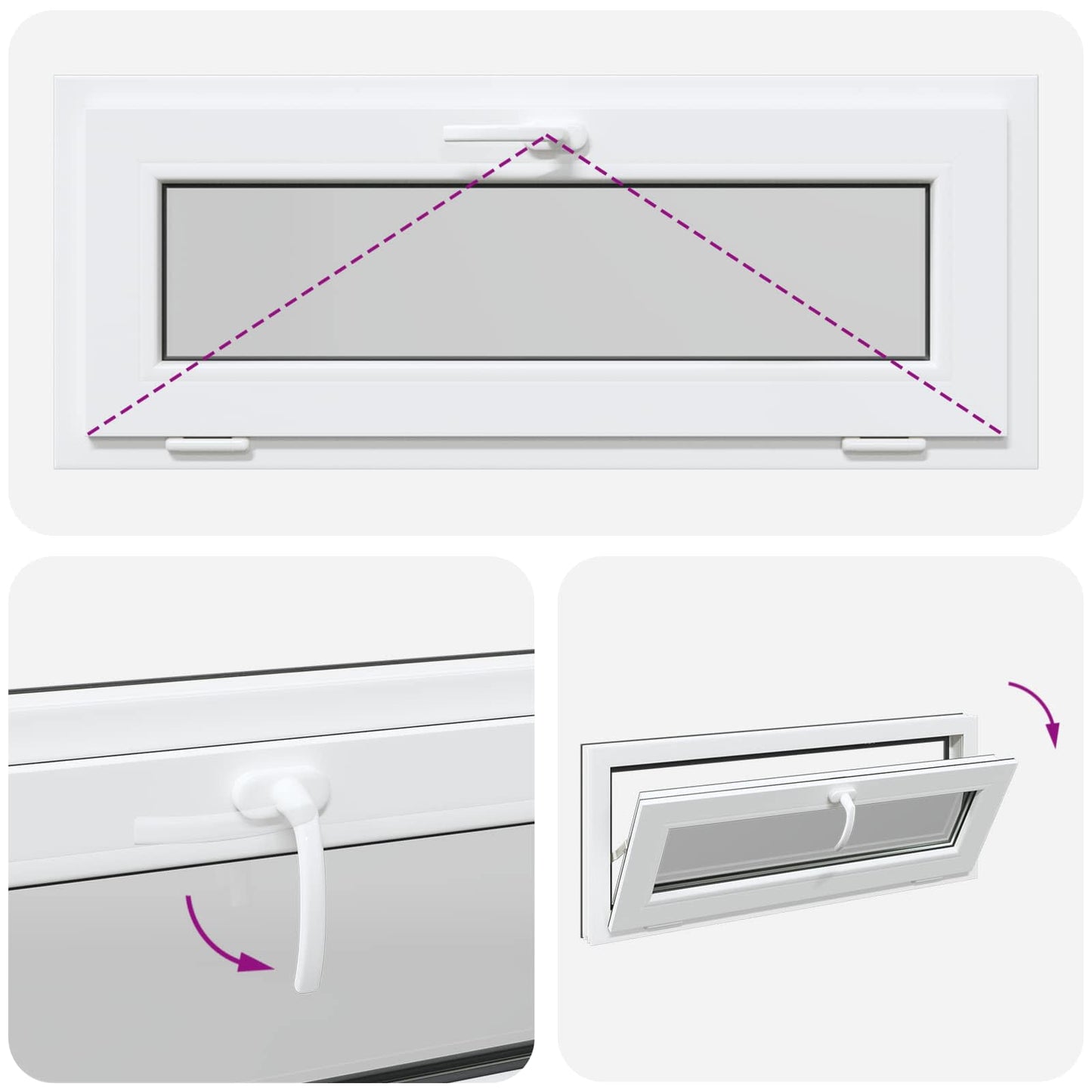 Pinceablak RISOR 100 x 40 cm PVC és átlátszó síküveg