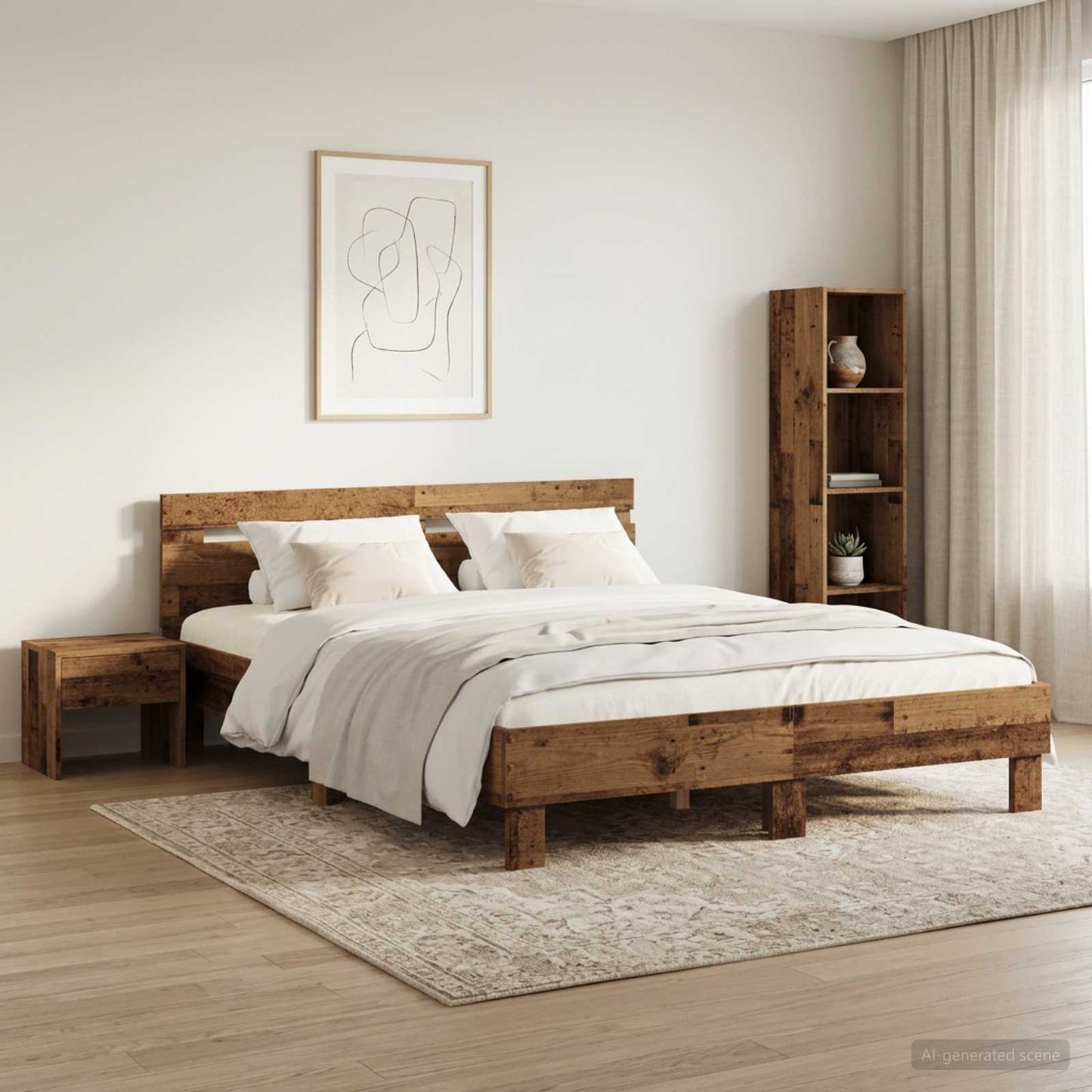 Ágykeret Antik Fa 135 x 190 cm Szerelt Fa