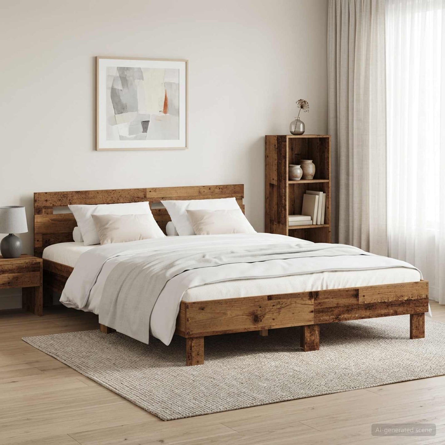 Ágykeret Antik Fa 120 x 190 cm Szerelt Fa