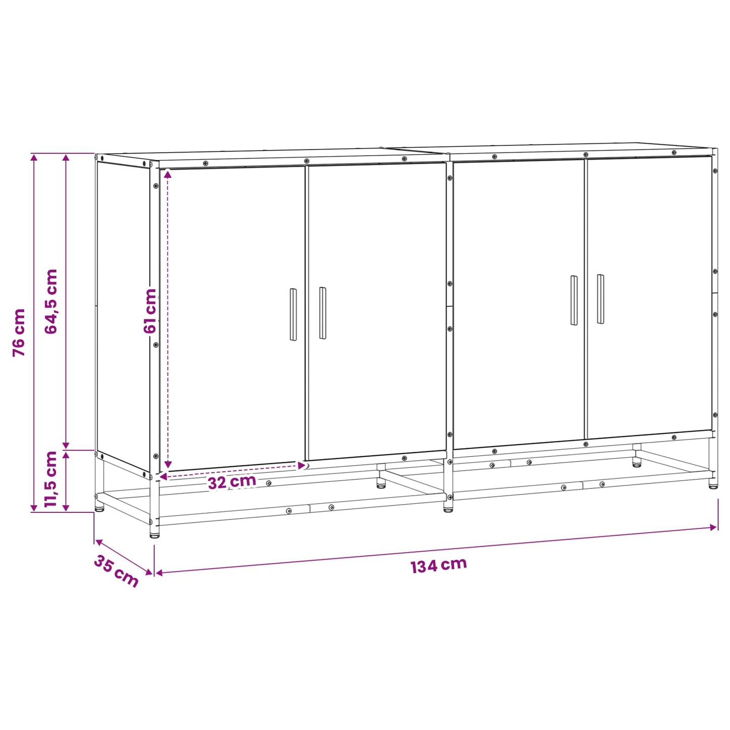 Széf Antik Fa 134 x 35 x 76 cm Szerelt Fa