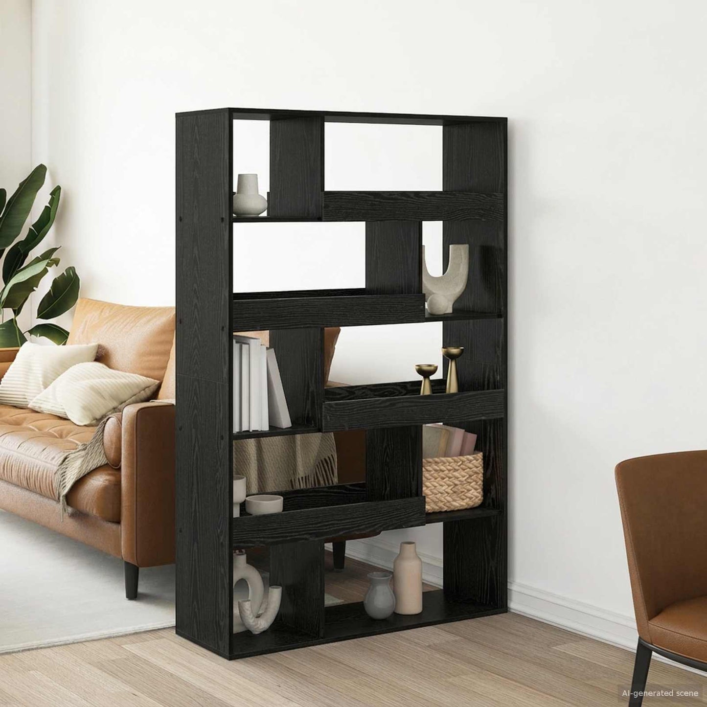 Könyvespolc Fekete tölgy 100 x 33 x 156,5 cm Faanyag