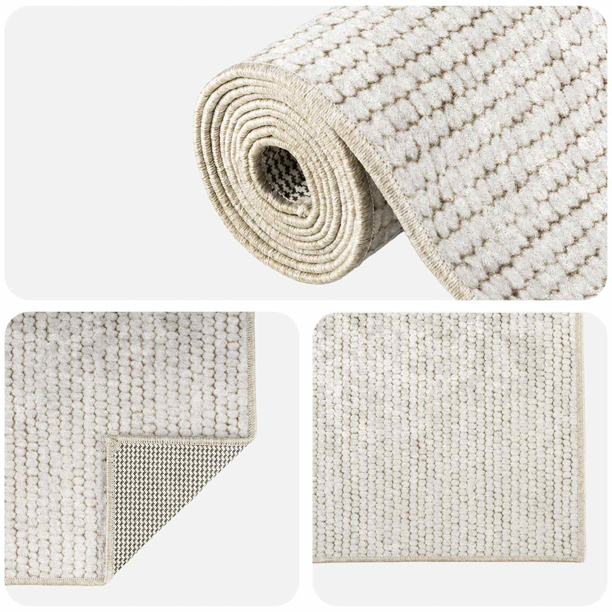 Szőnyeg Krémszínű 80 x 150 cm 100% poliészter 3 mm