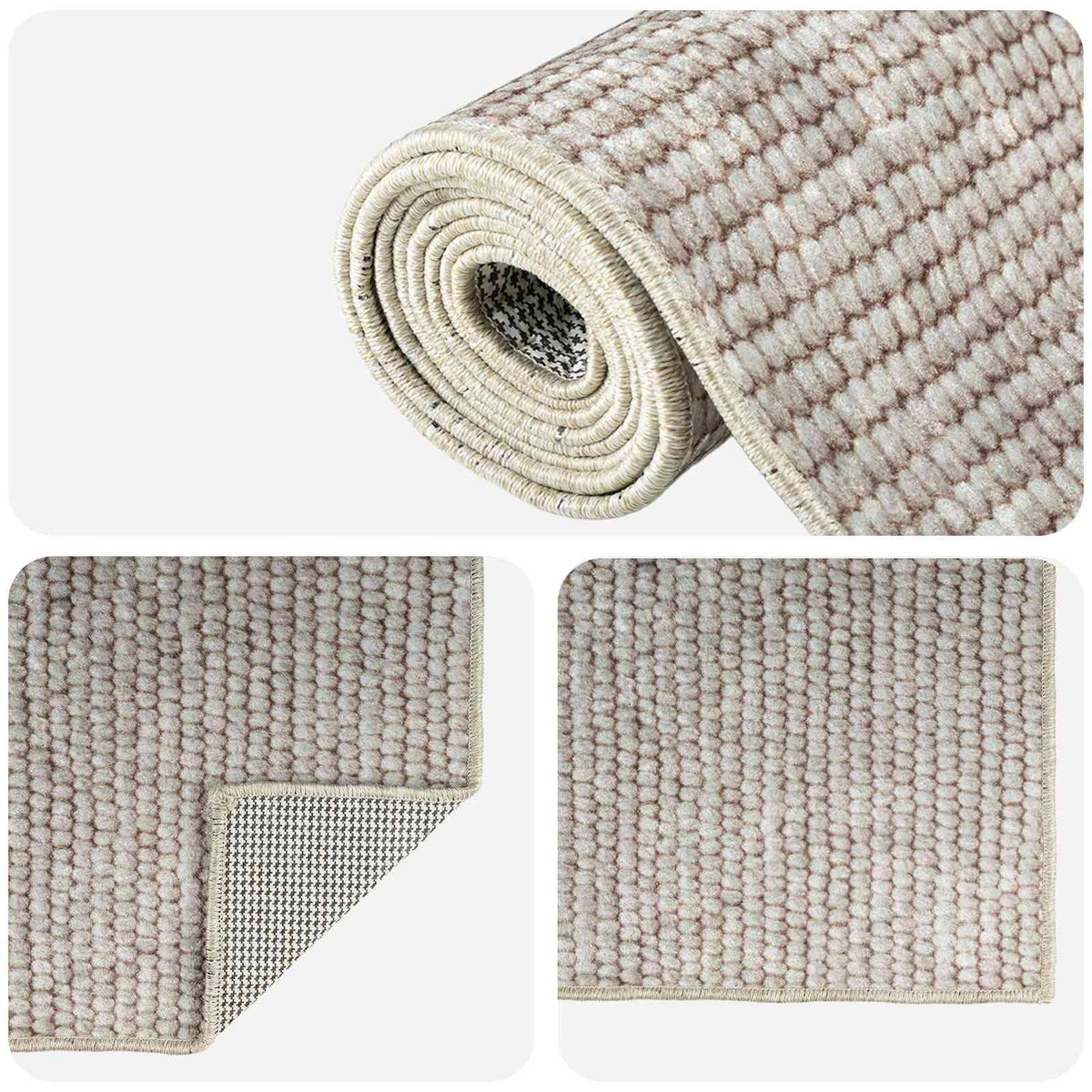 Szőnyeg Bézs 80 x 300 cm 100% poliészter 3 mm