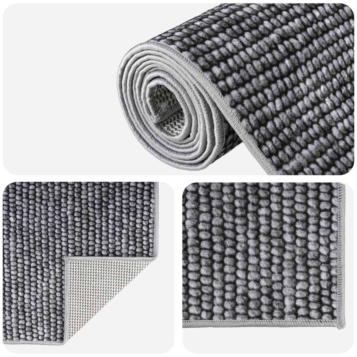 Szőnyeg Antracitszürke 80 x 200 cm 100% poliészter 3 mm