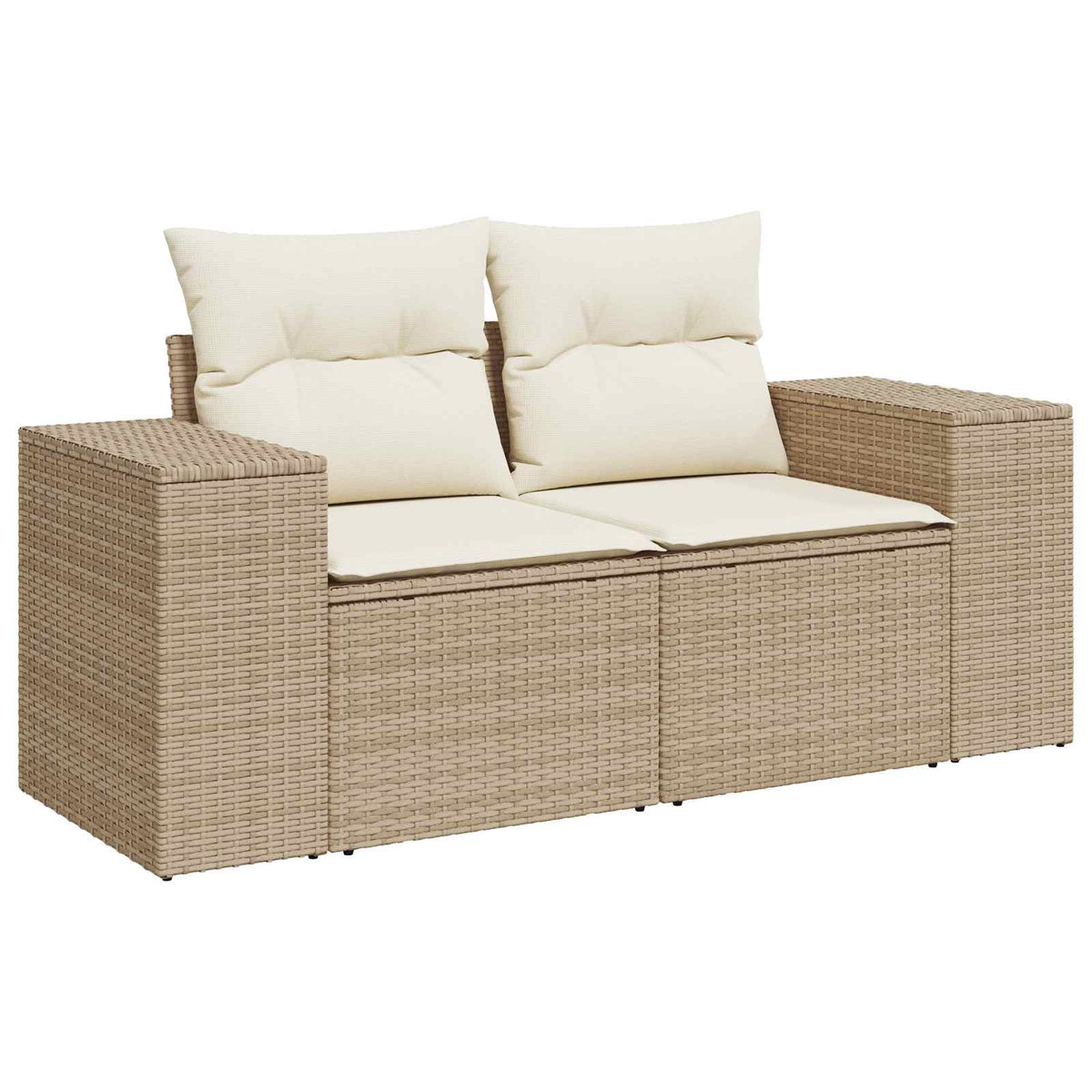 Kanapé Szett 7 db Beige és Krémszínű Poli rattan és acél