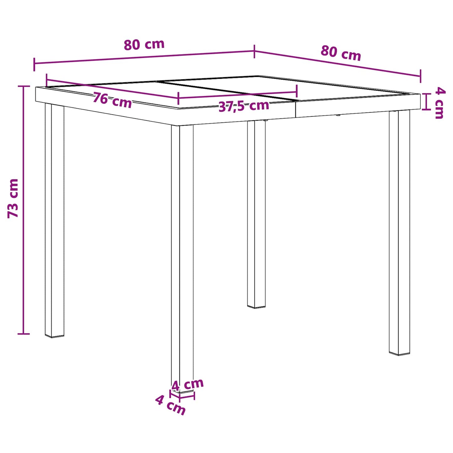 Kert étkező szett 5 pcs Fekete Textilén és acél