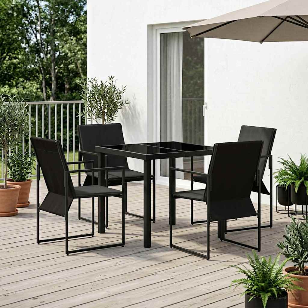 Kert étkező szett 5 pcs Fekete és Antracit 80 x 80 x 73 cm