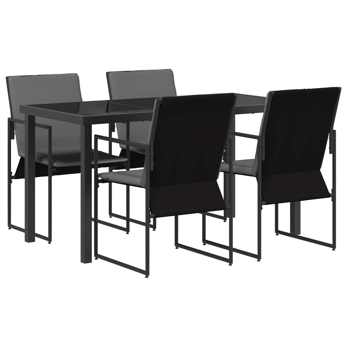 Kert étkező szett 5 pcs Fekete és Antracit 140 x 70 x 73 cm