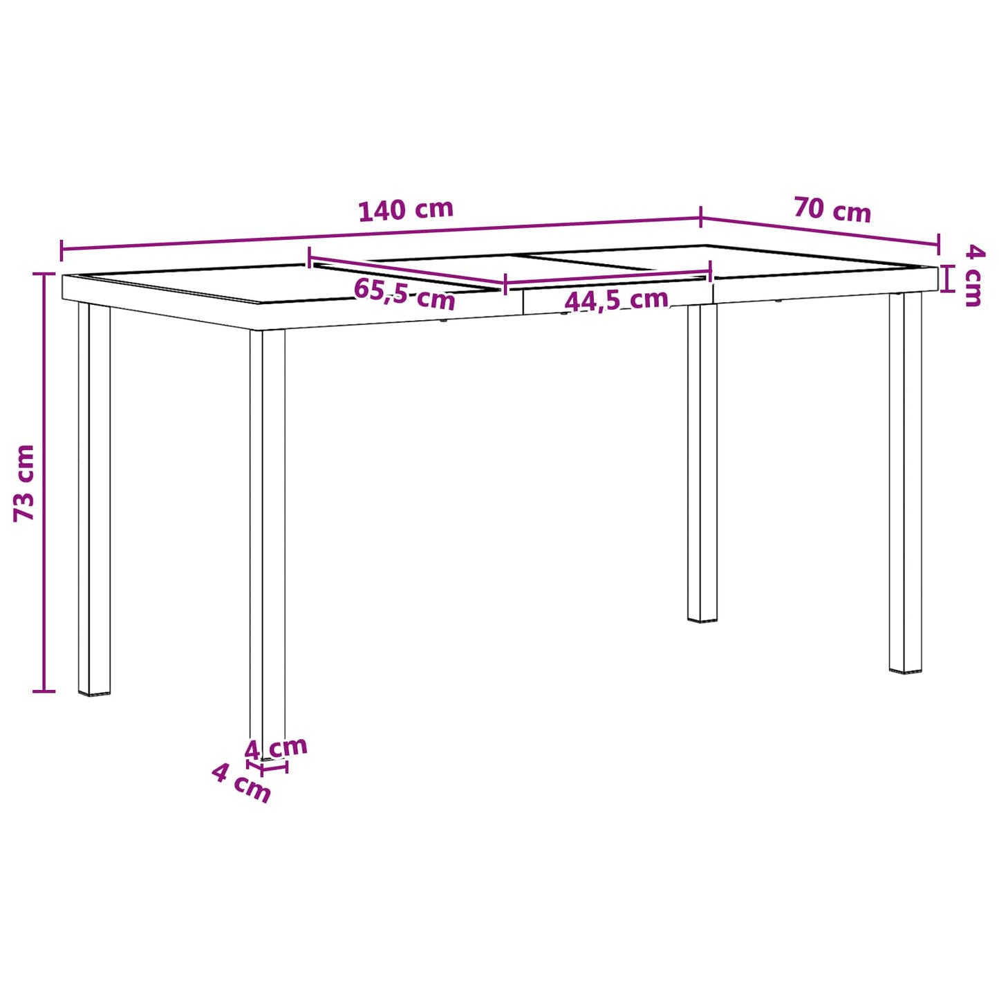 Kert étkező szett 5 pcs Fekete és Antracit 140 x 70 x 73 cm