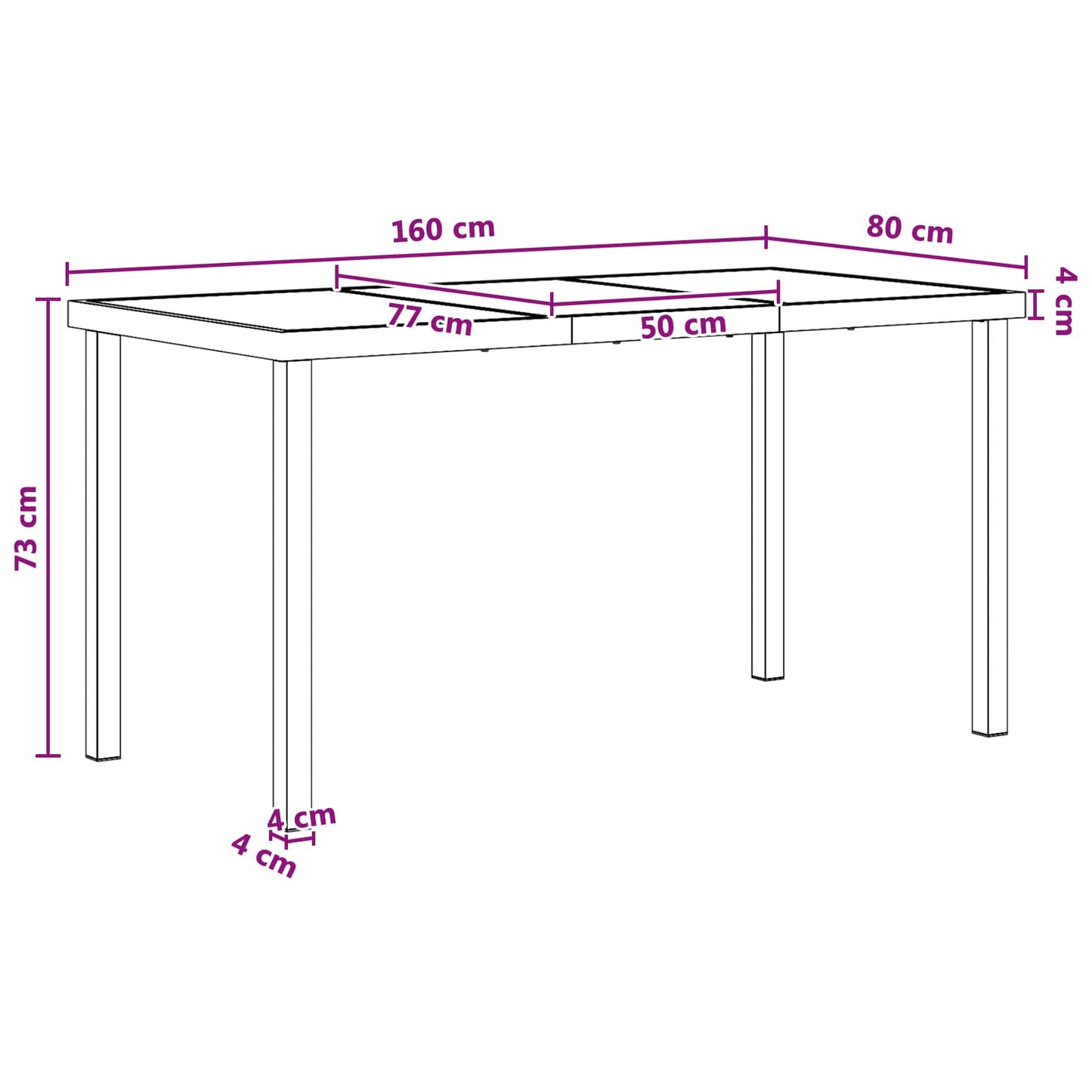 Kert étkező szett 9 pcs Fekete és Antracit 160 x 80 x 73 cm