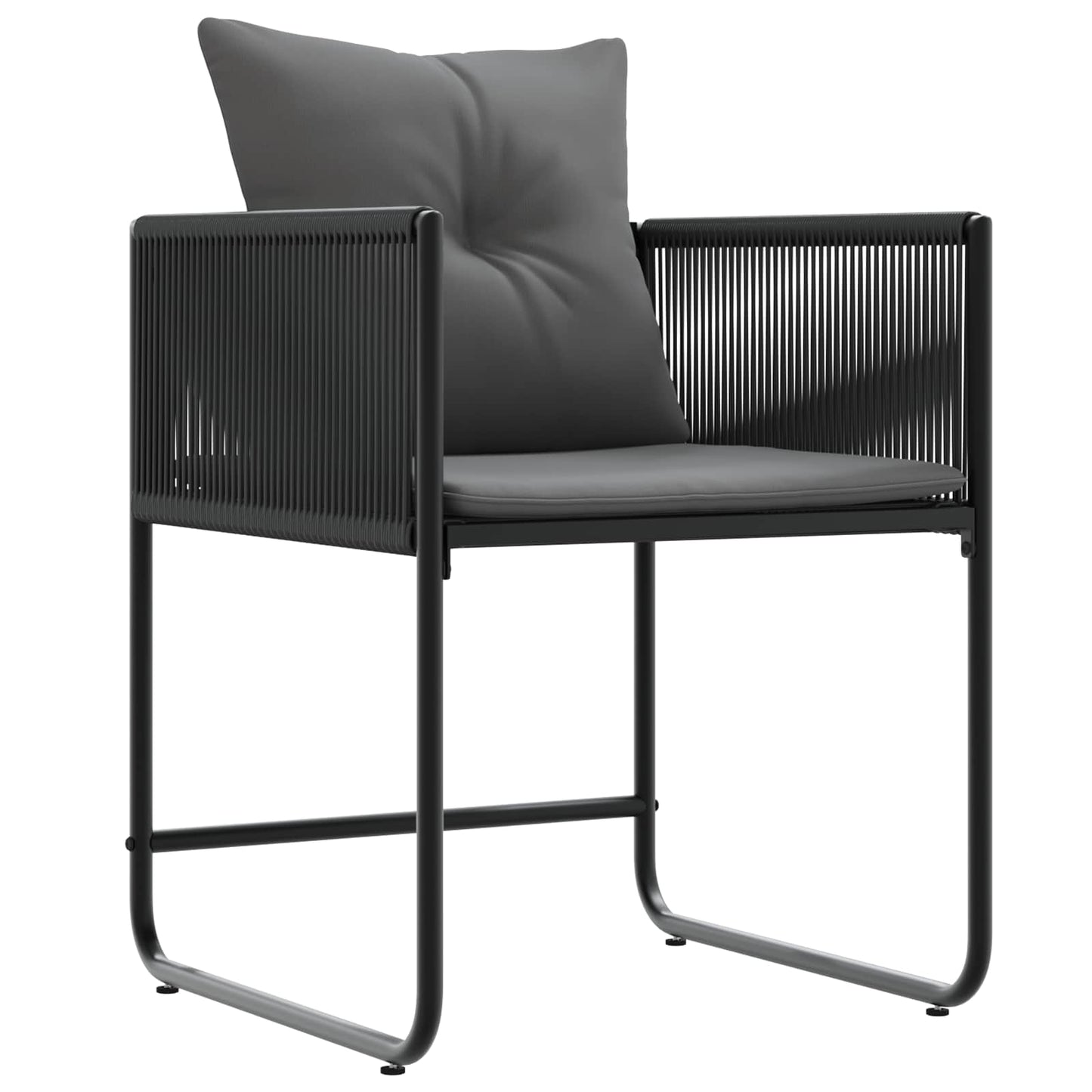 Kert étkező szett 5 pcs Fekete és Antracit 80 x 80 x 73 cm