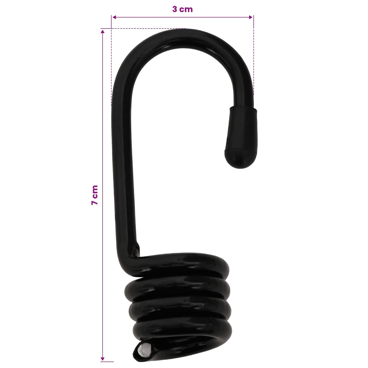Bungee Kötél Horgokkal 8 mm Fekete PP és gumi