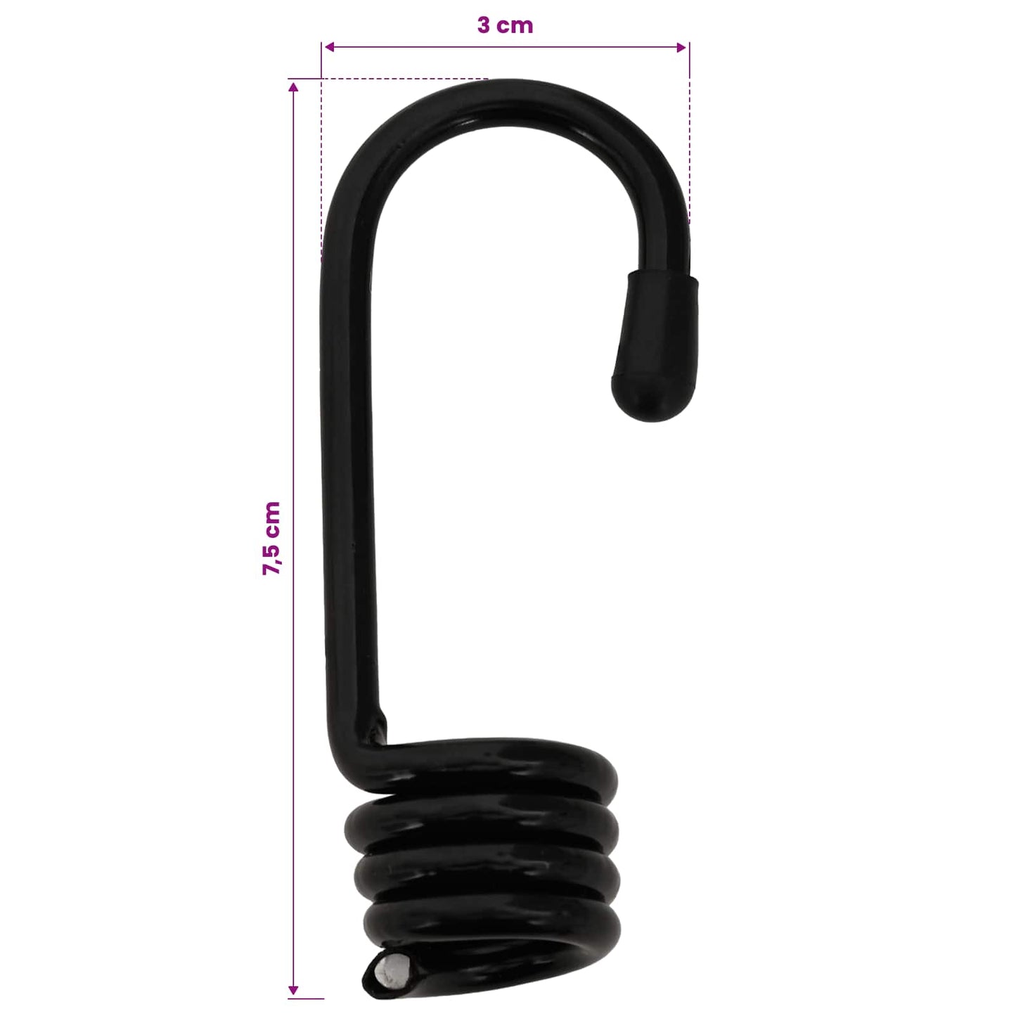Bungee Kötél Horgokkal 10 mm Fekete PP és gumi