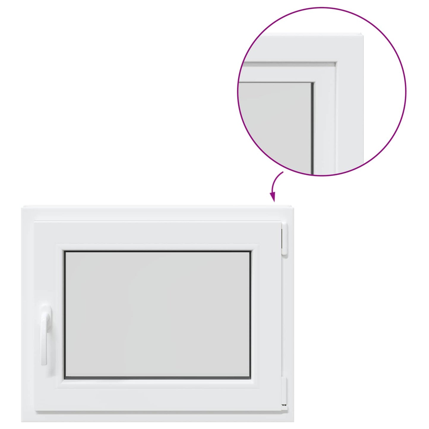 Pinceablak RISOR 70 x 60 cm PVC és Üveg