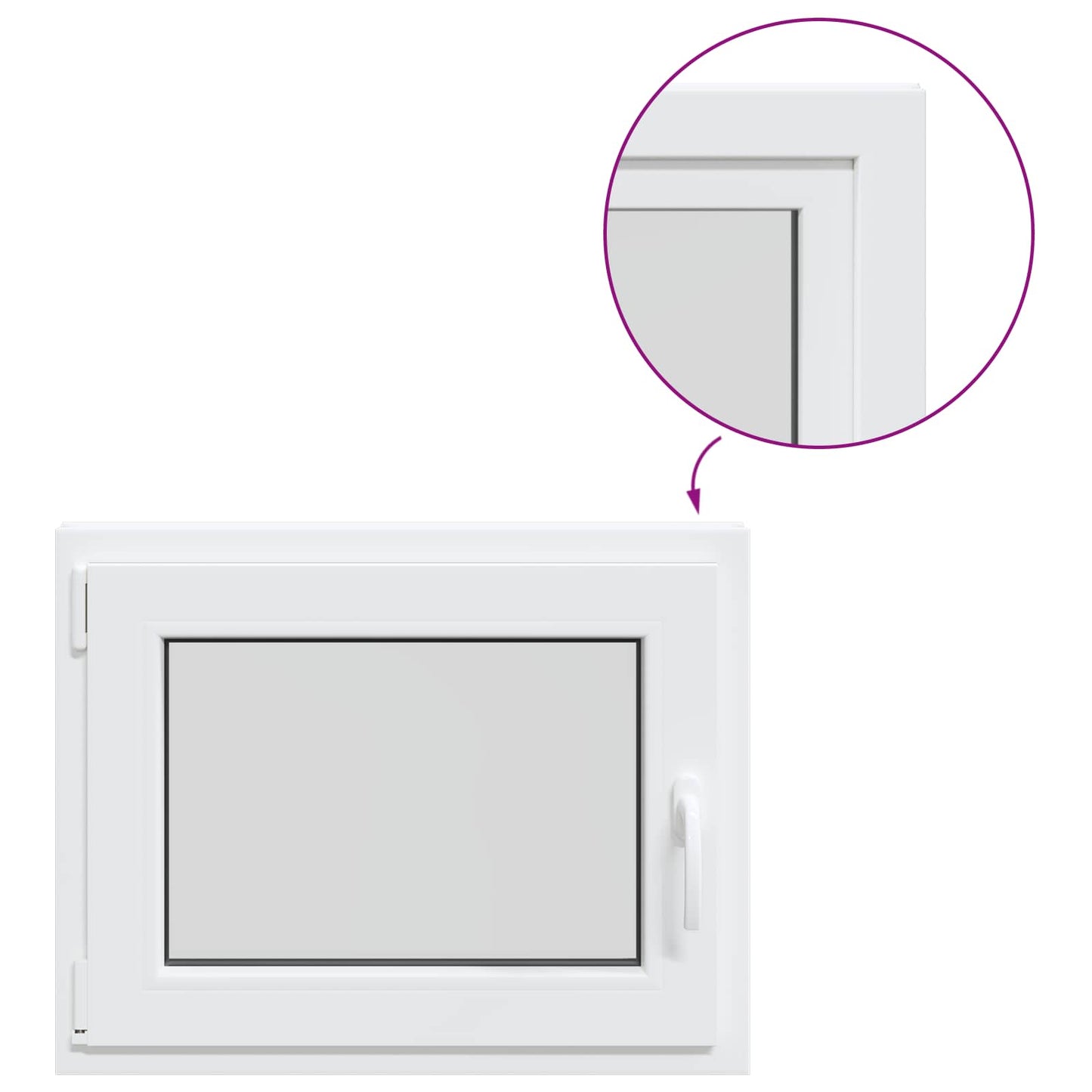 Pinceablak RISOR 70 x 60 cm PVC és Üveg