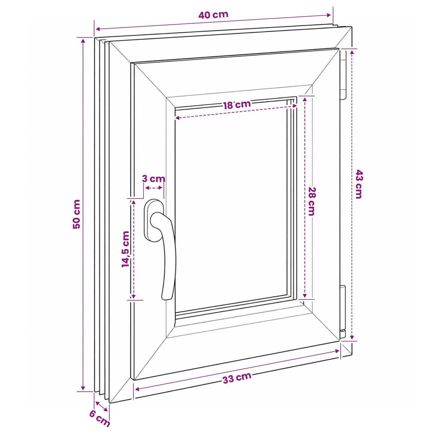 Pinceablak RISOR 40 x 50 cm PVC és Üveg