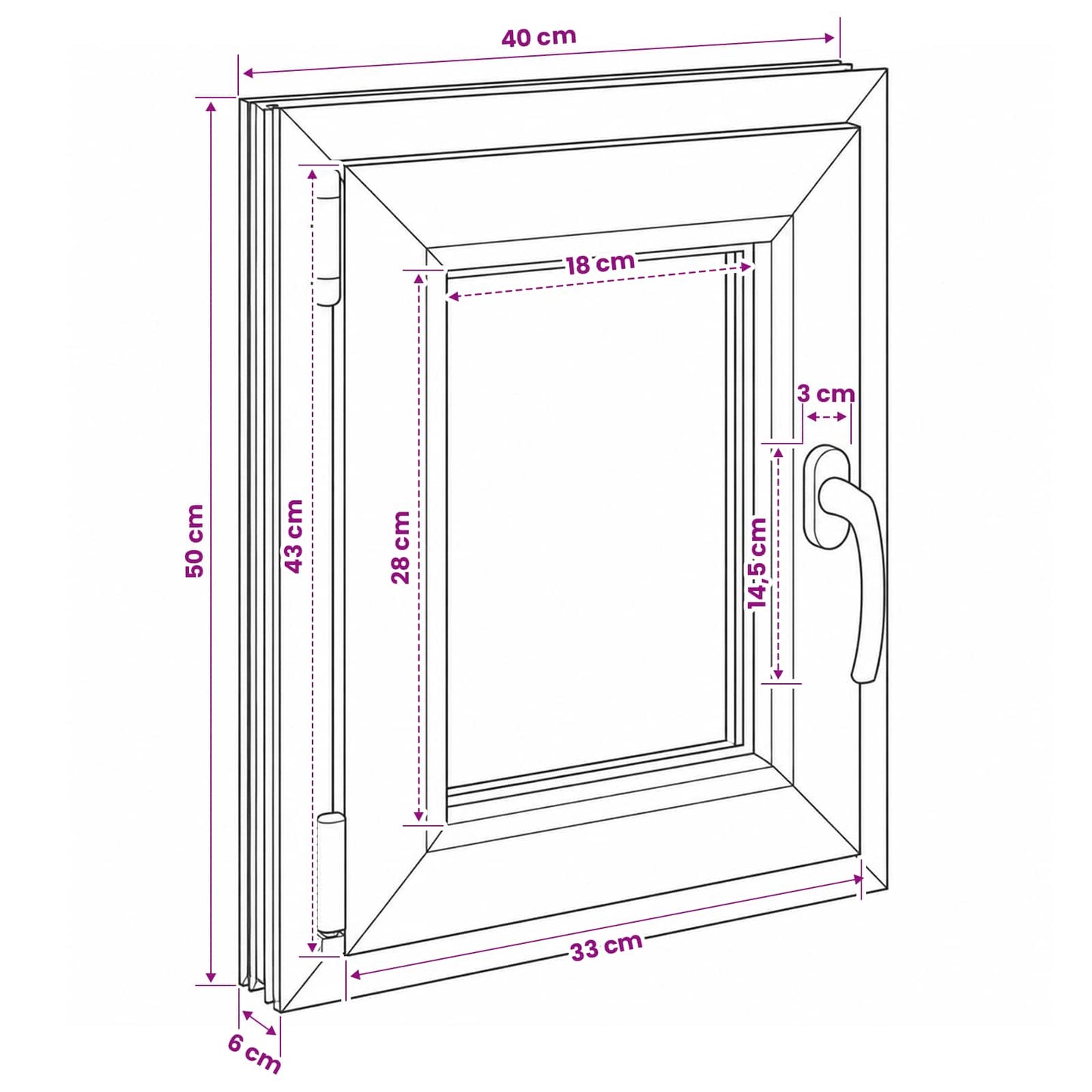 Pinceablak RISOR 40 x 50 cm PVC és Üveg