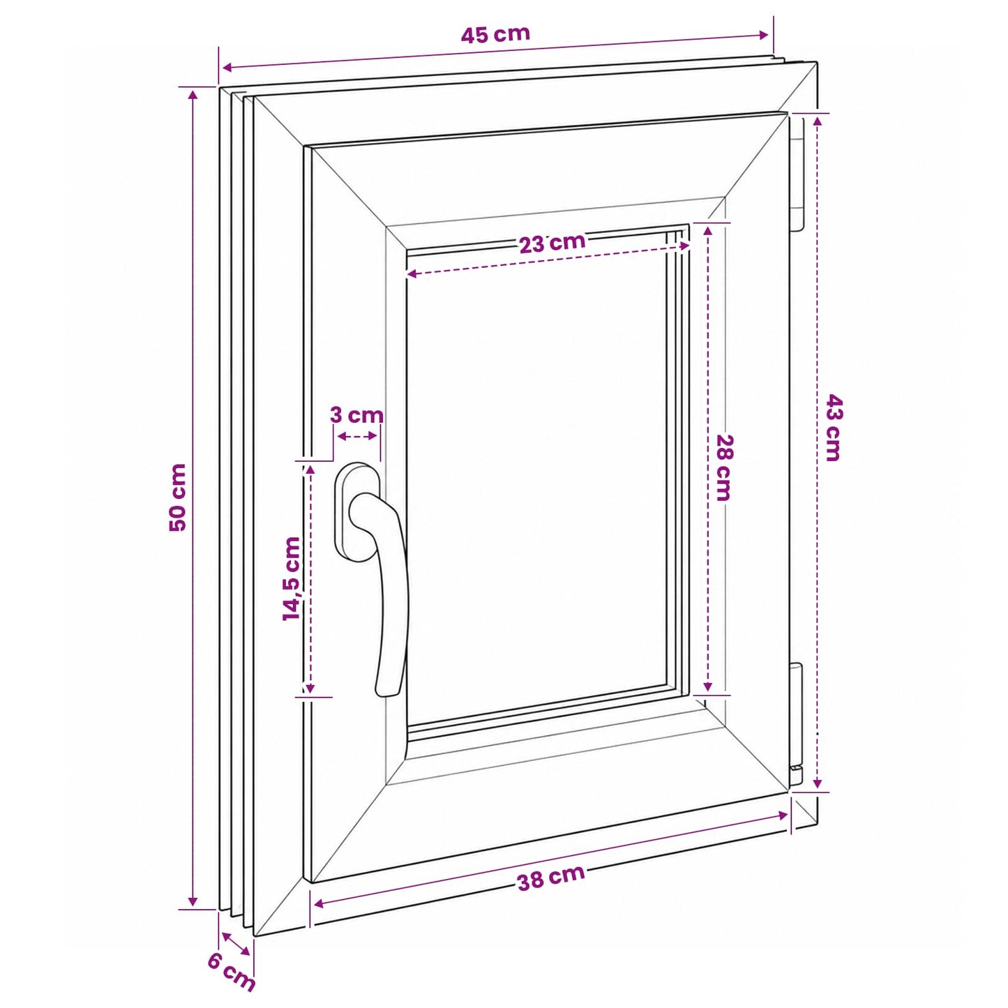 Pinceablak RISOR 50 x 55 cm PVC és Üveg