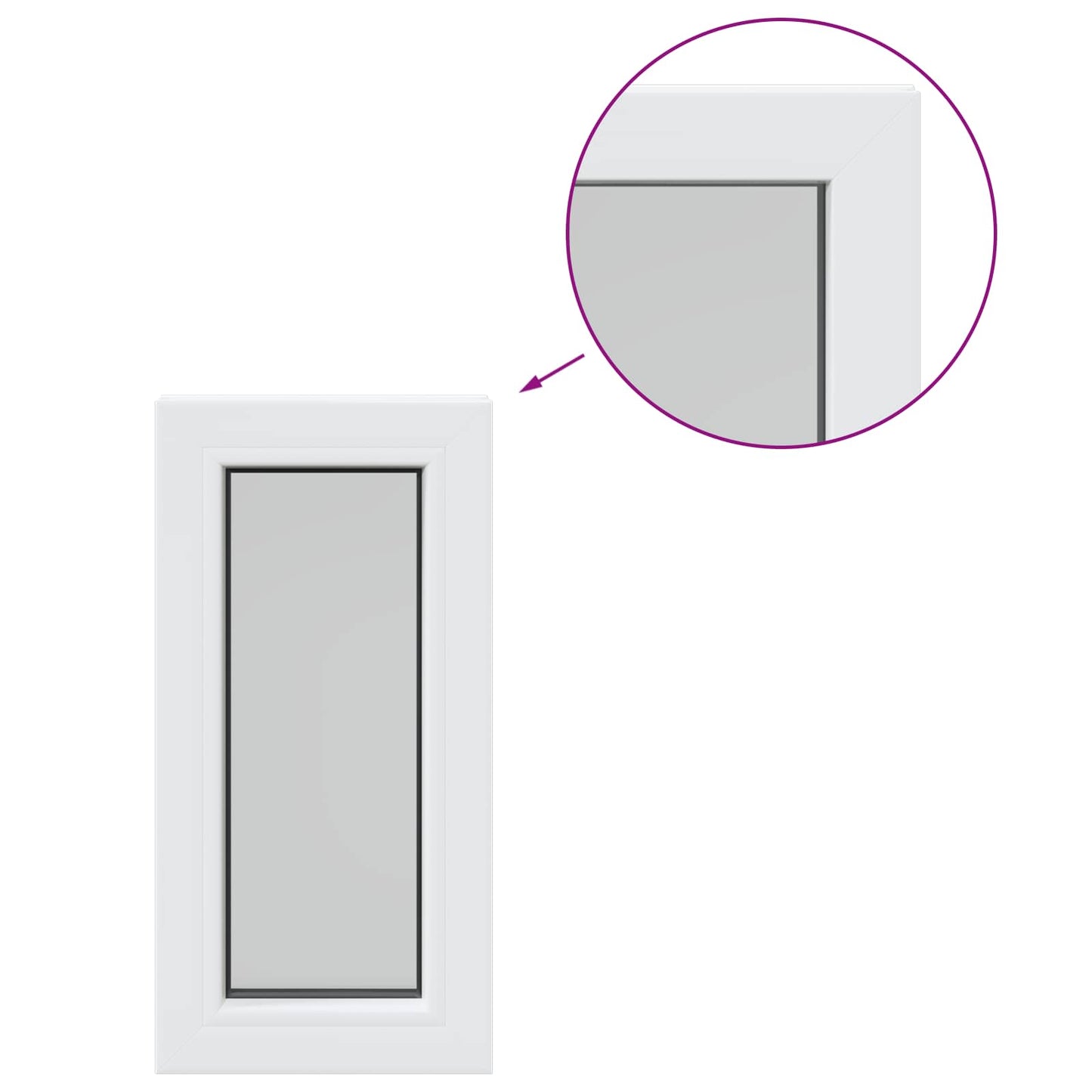 Pince ablak RISOR 30 x 45 cm PVC és Üveg