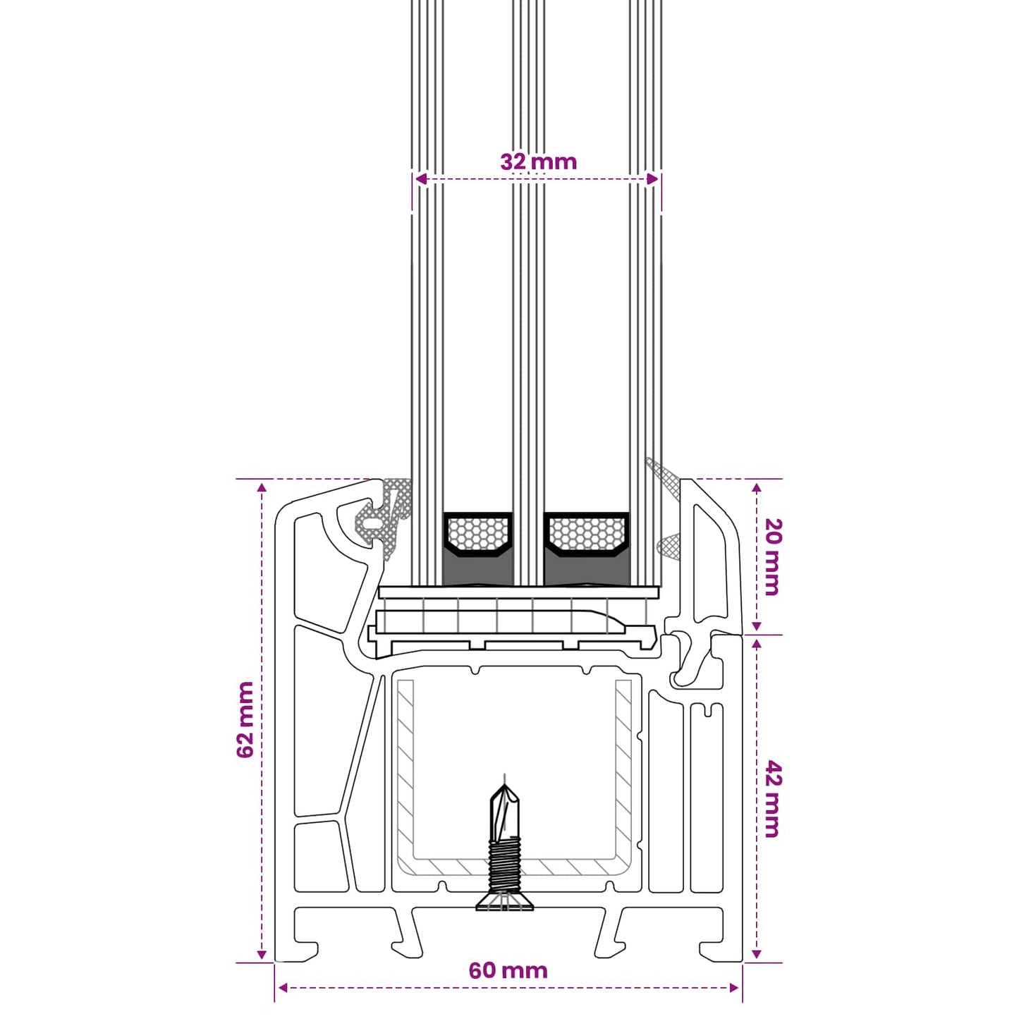 Pince ablak RISOR 30 x 45 cm PVC és Üveg