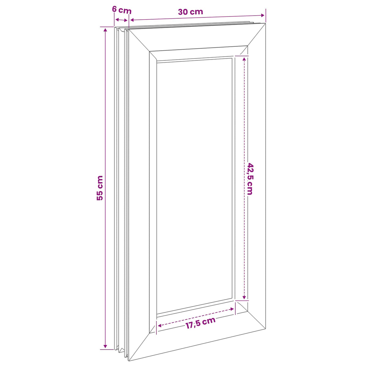 Pince ablak RISOR 30 x 55 cm PVC és Üveg
