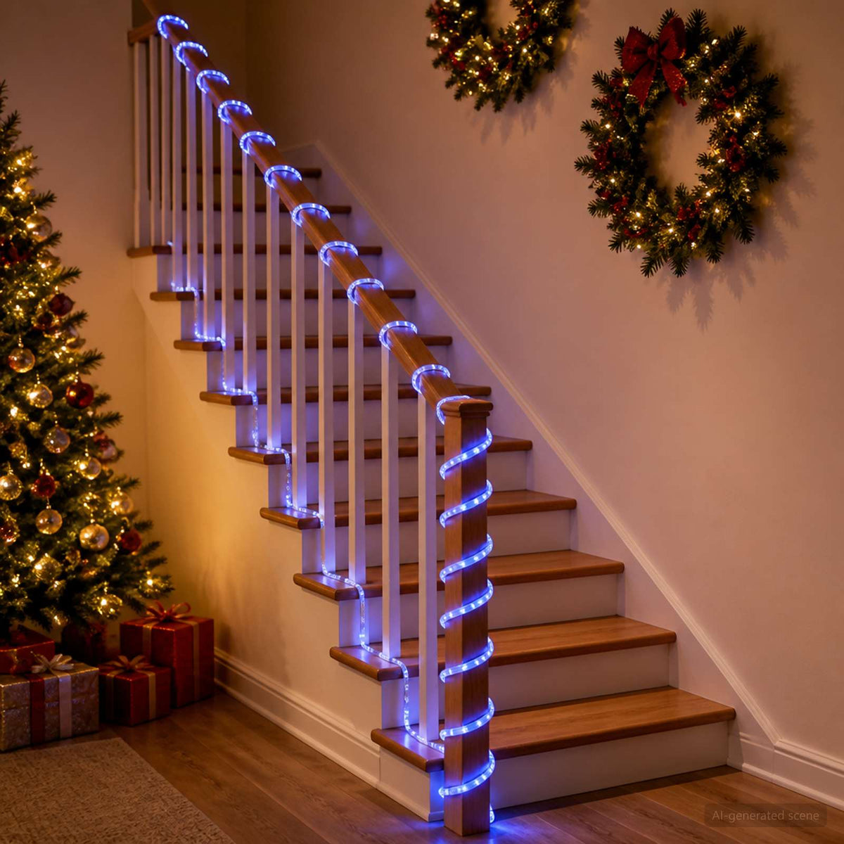 Karácsonyi LED fénykábel 2400 LED Kék 100 m