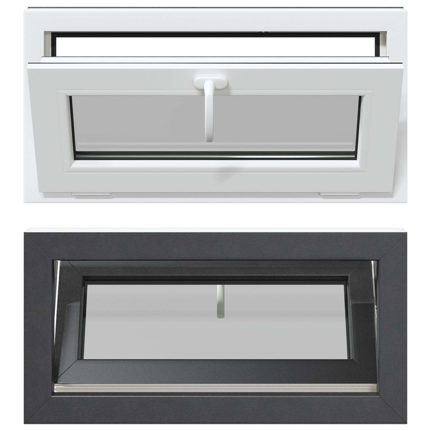 Pinceablak RISOR 80 x 40 cm PVC és átlátszó síküveg