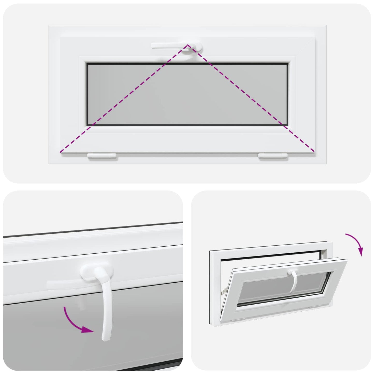 Pinceablak RISOR 80 x 40 cm PVC és átlátszó síküveg