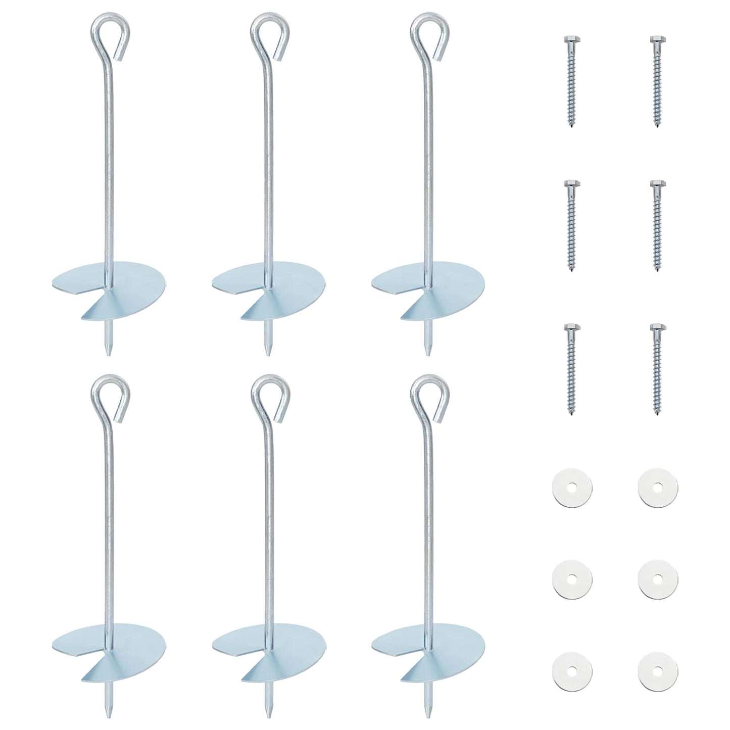 Földi horgony 6 pcs Ezüst Ø10 x 30 cm Galvanizált fém