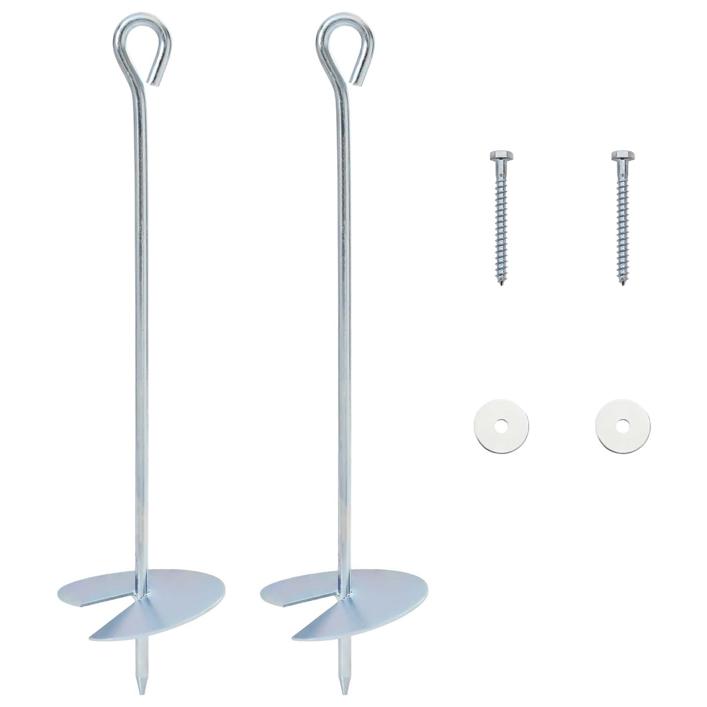 Földi horgony 2 pcs Ezüst Ø10 x 40 cm Galvanizált fém