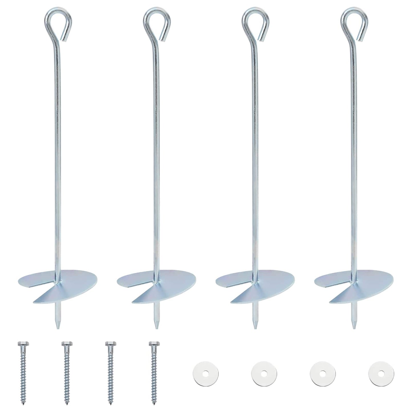 Földi horgony 4 pcs Ezüst Ø10 x 40 cm Galvanizált fém