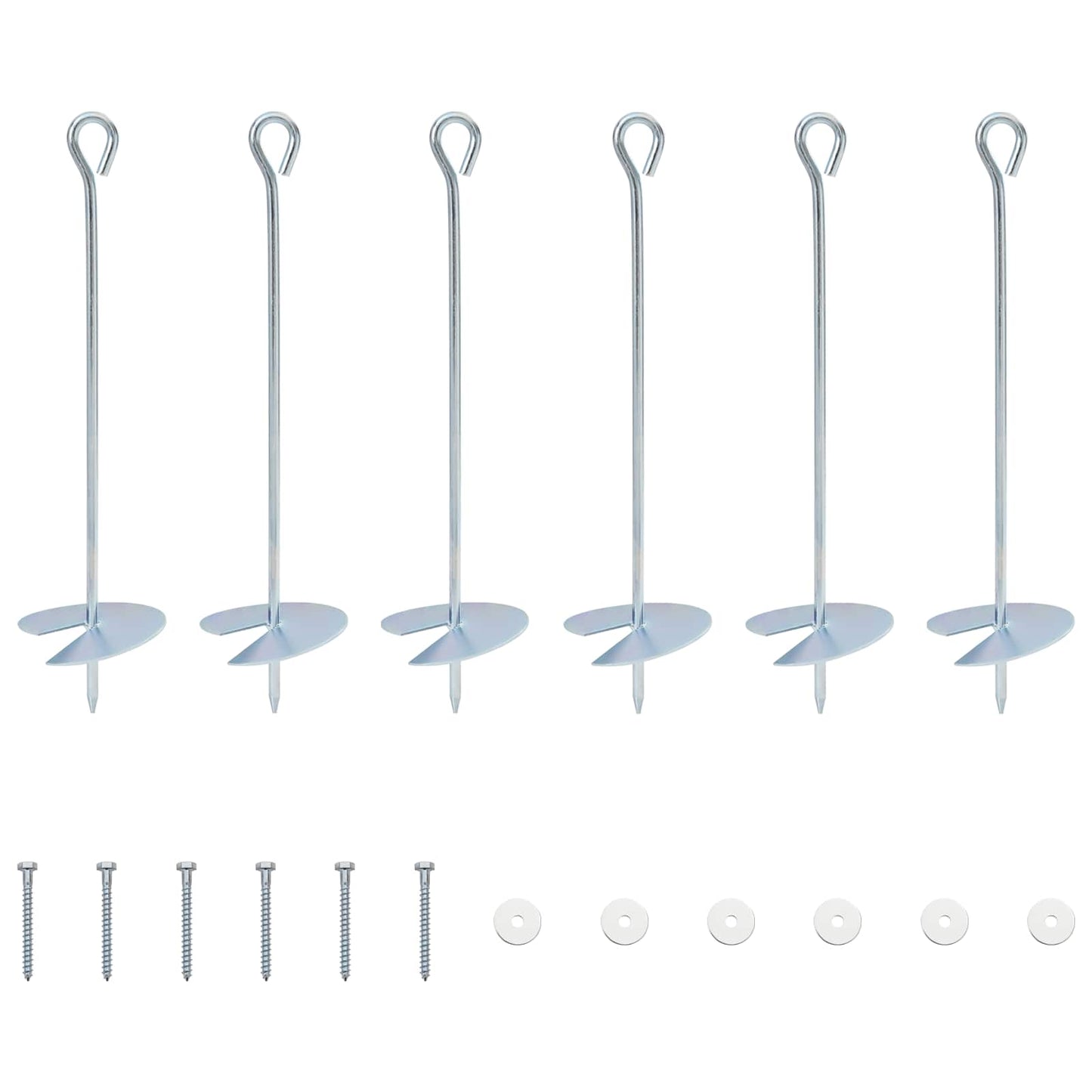 Földi horgony 6 pcs Ezüst Ø10 x 40 cm Galvanizált fém