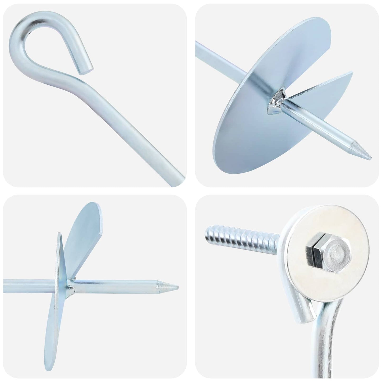 Földi horgony 10 pcs Ezüst Ø10 x 40 cm Galvanizált fém