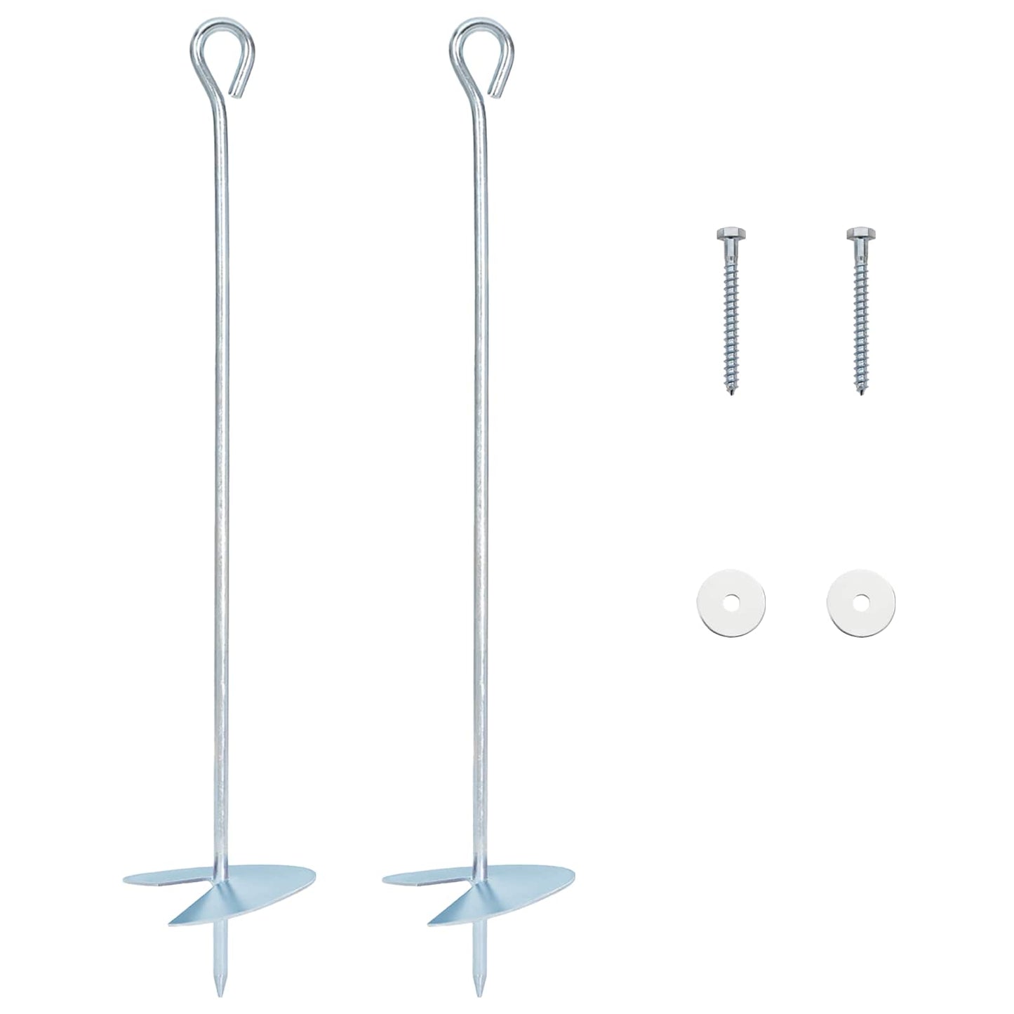 Földi horgony 2 pcs Ezüst Ø10 x 50 cm Galvanizált fém