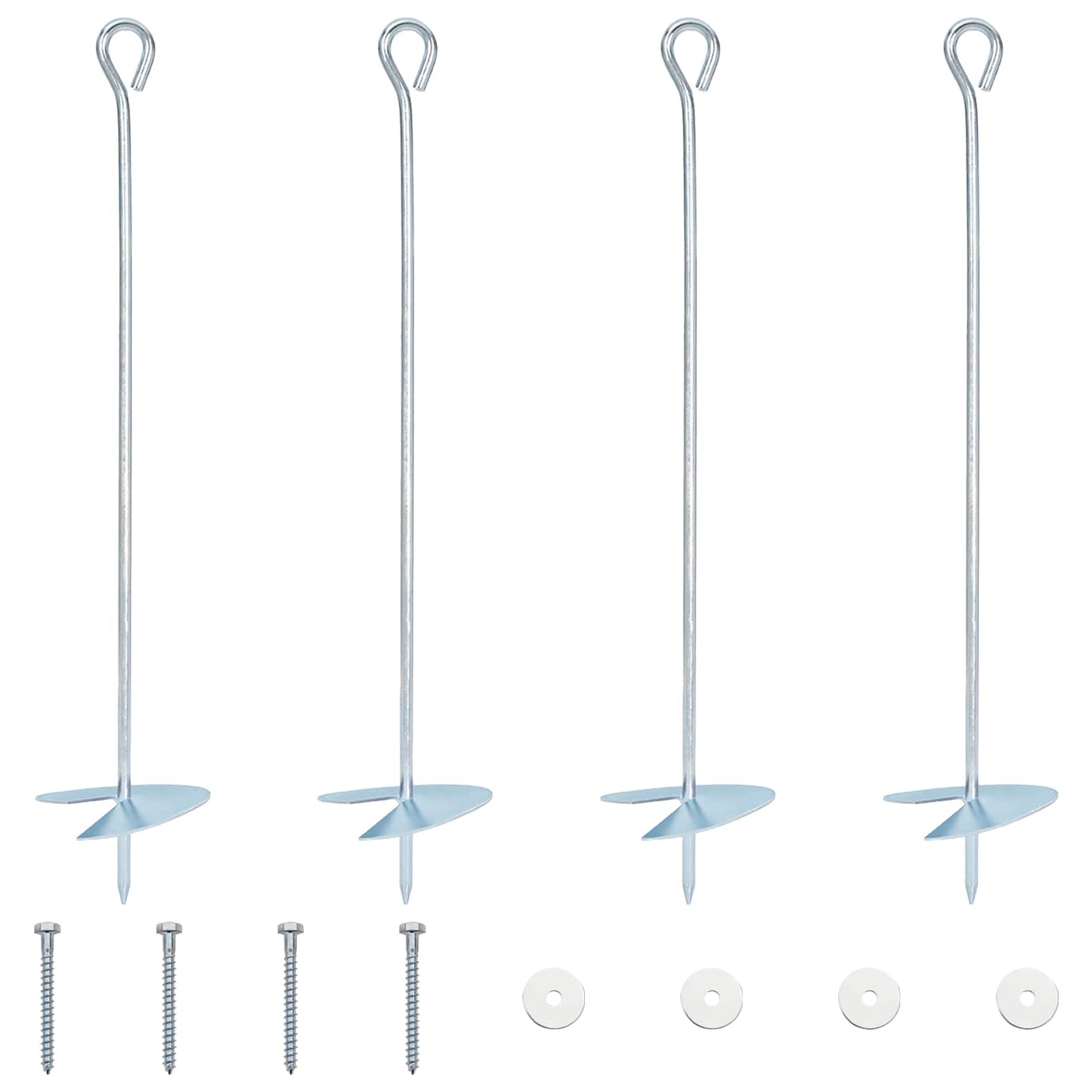 Földi horgony 4 pcs Ezüst Ø10 x 50 cm Galvanizált fém