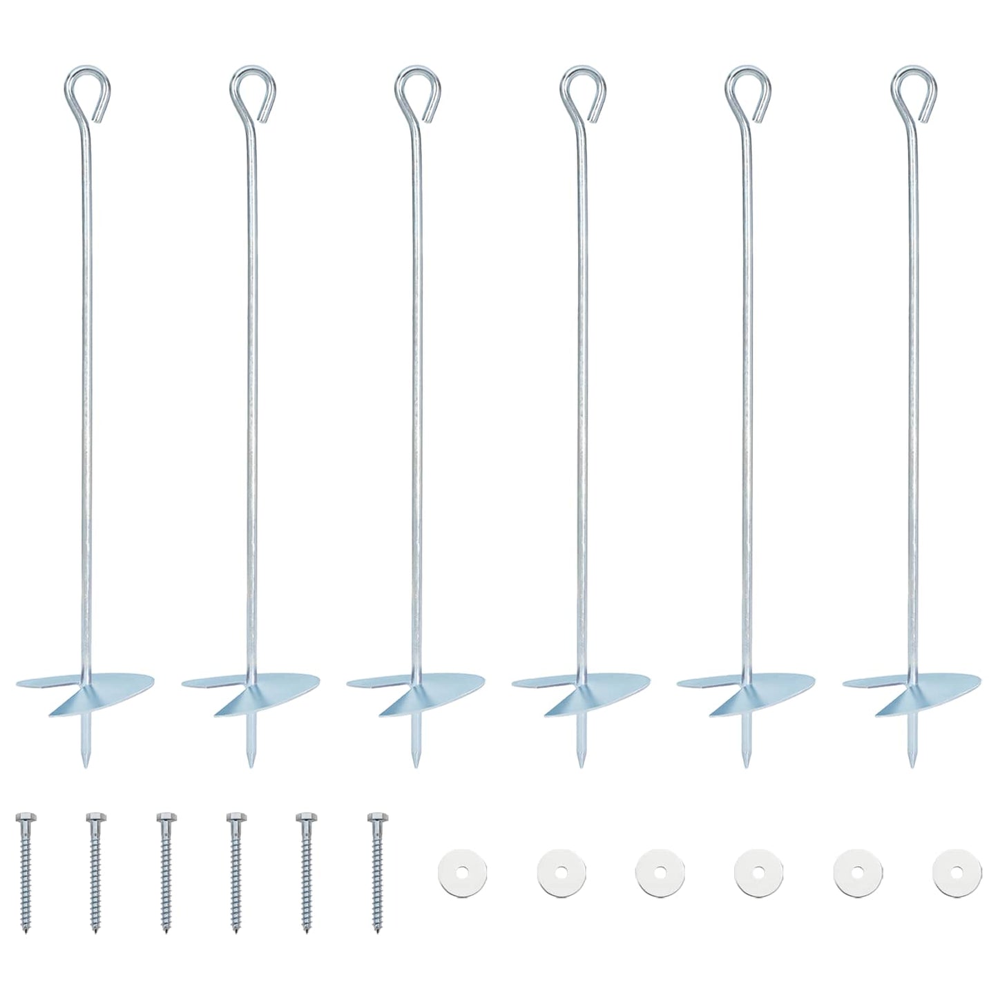 Földi horgony 6 pcs Ezüst Ø10 x 50 cm Galvanizált fém
