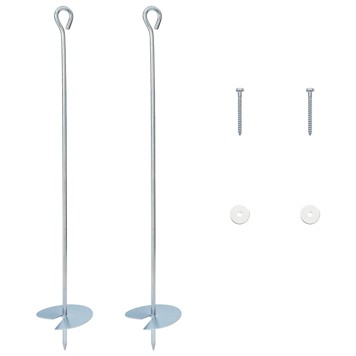 Földi horgony 2 pcs Ezüst Ø10 x 60 cm Galvanizált fém
