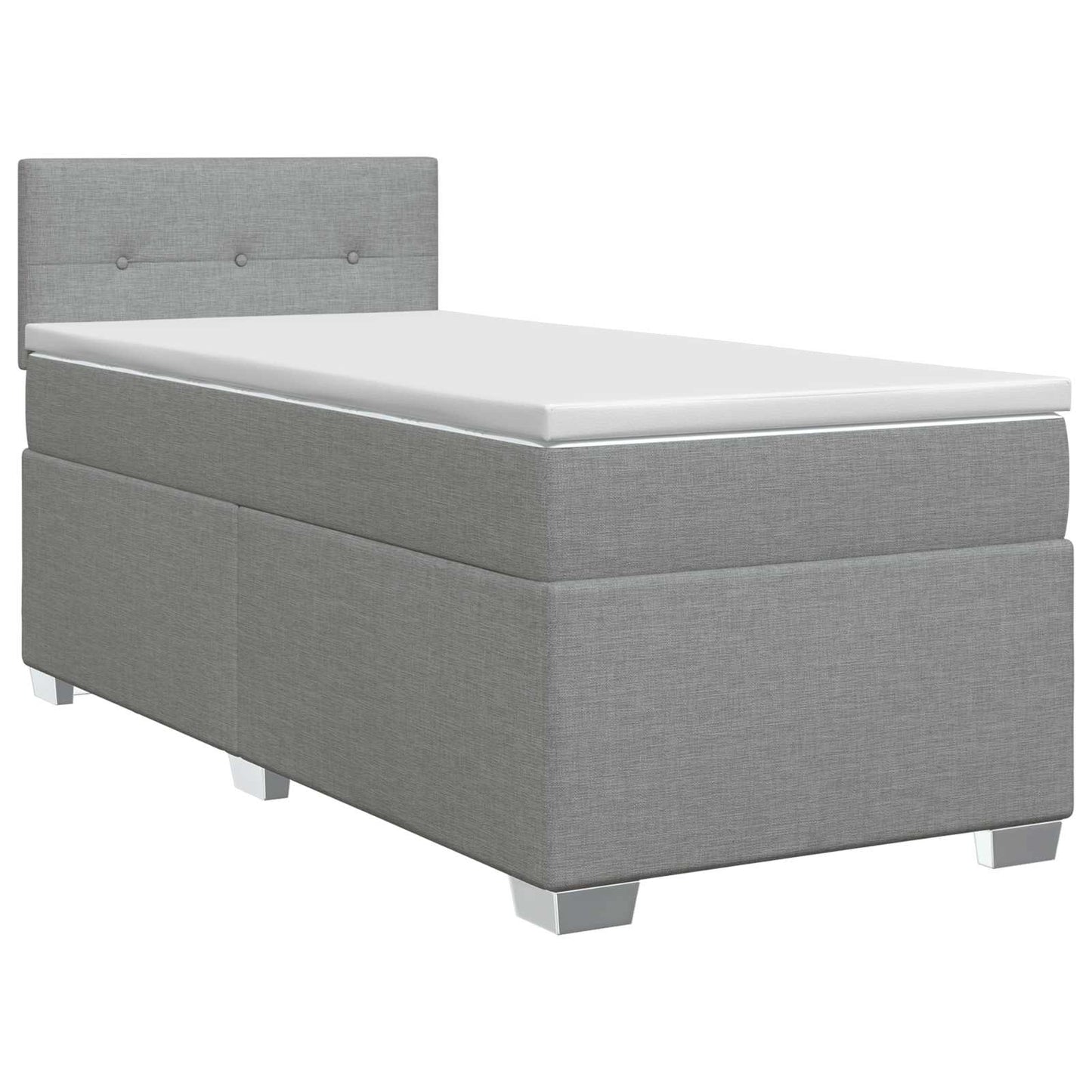 Boxspring ágy matraccal Világosszürke 90 x 190 cm Szövet