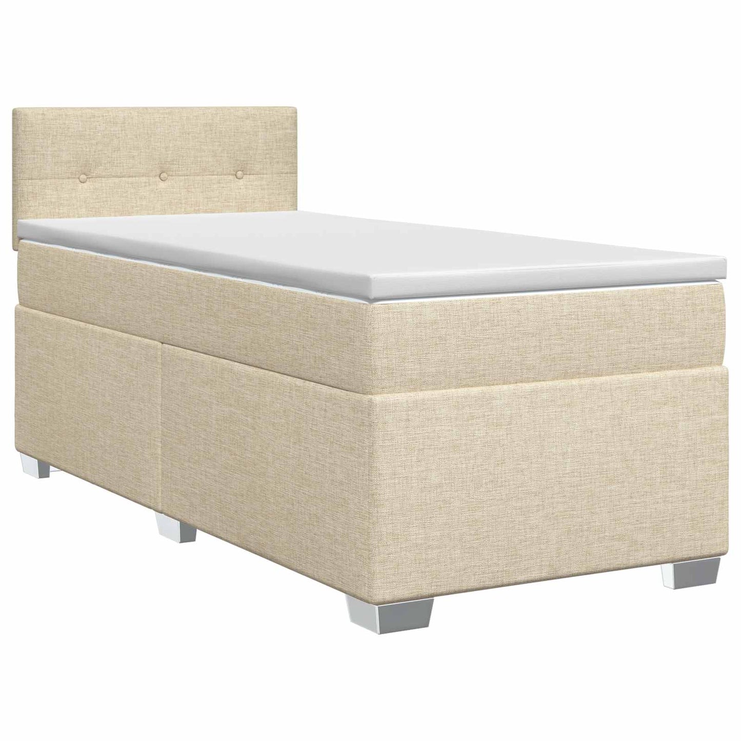 Boxspring ágy matraccal Krémszínű 90 x 190 cm Szövet