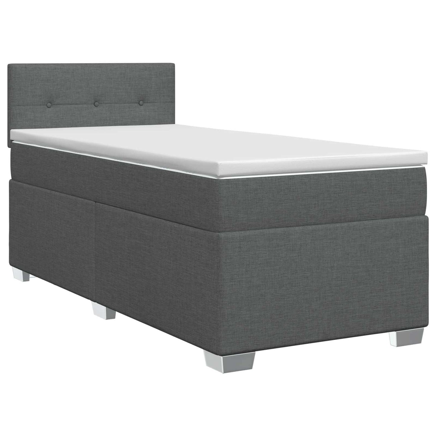 Boxspring ágy matraccal Sötétszürke 90 x 200 cm Szövet