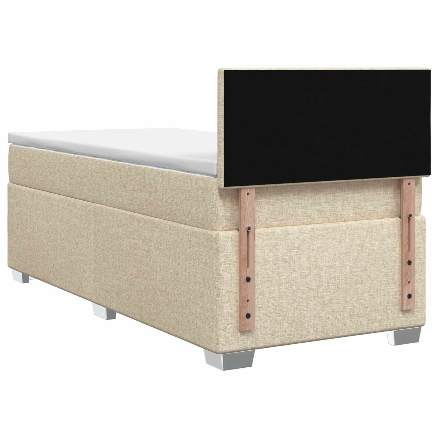 Boxspring ágy matraccal Krémszínű 90 x 200 cm Szövet
