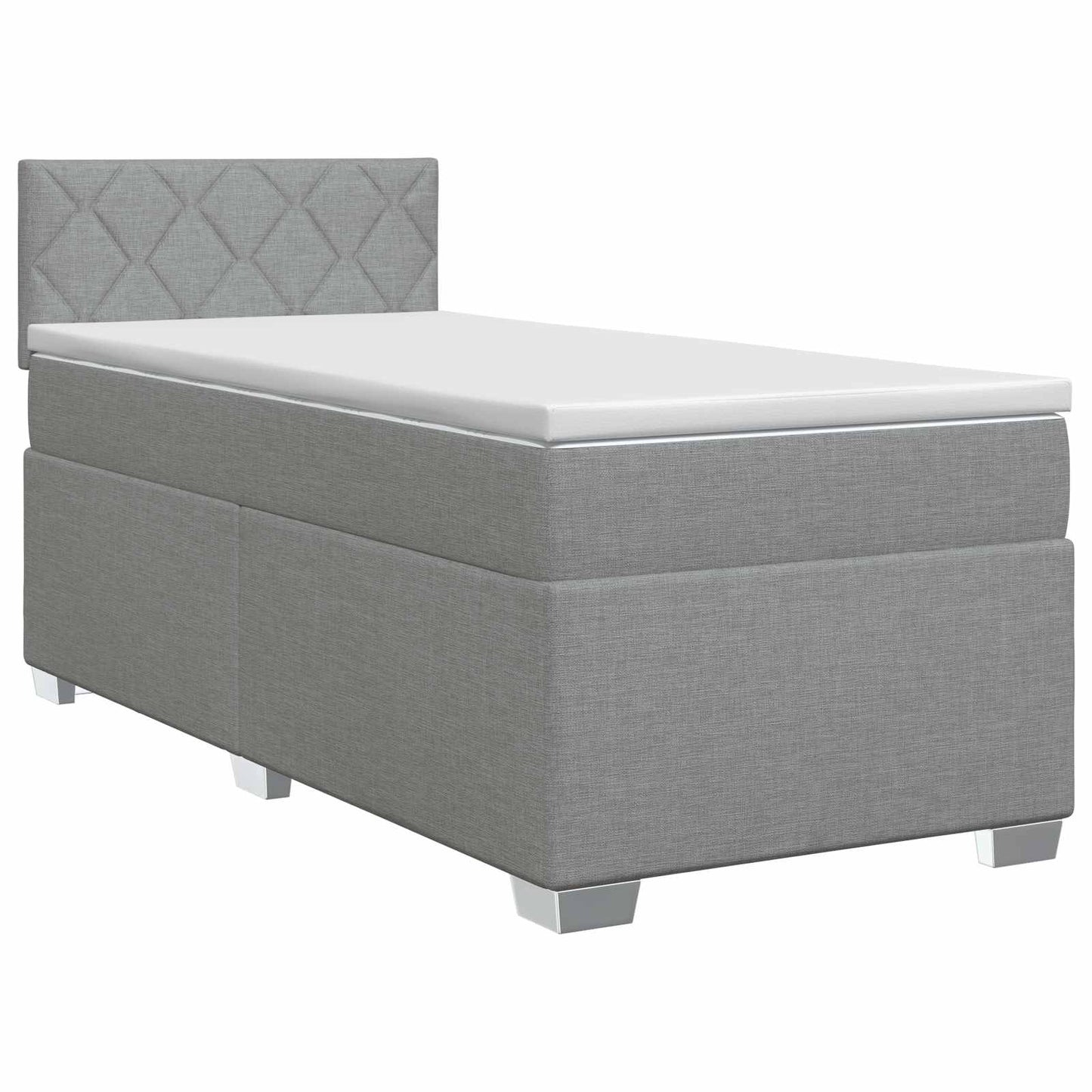 Boxspring ágy matraccal Világosszürke 90 x 200 cm Szövet