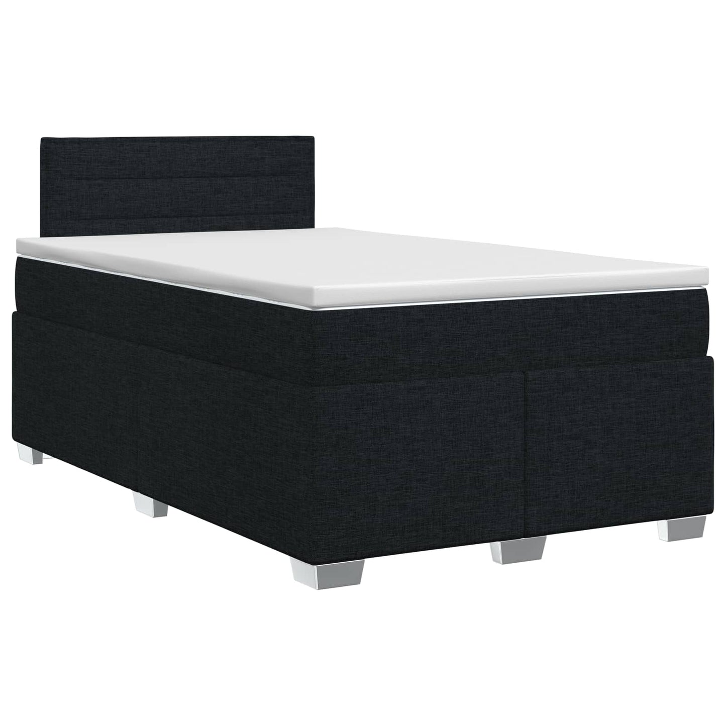 Boxspring ágy matraccal fejtámlával Fekete 120 x 190 cm Szövet
