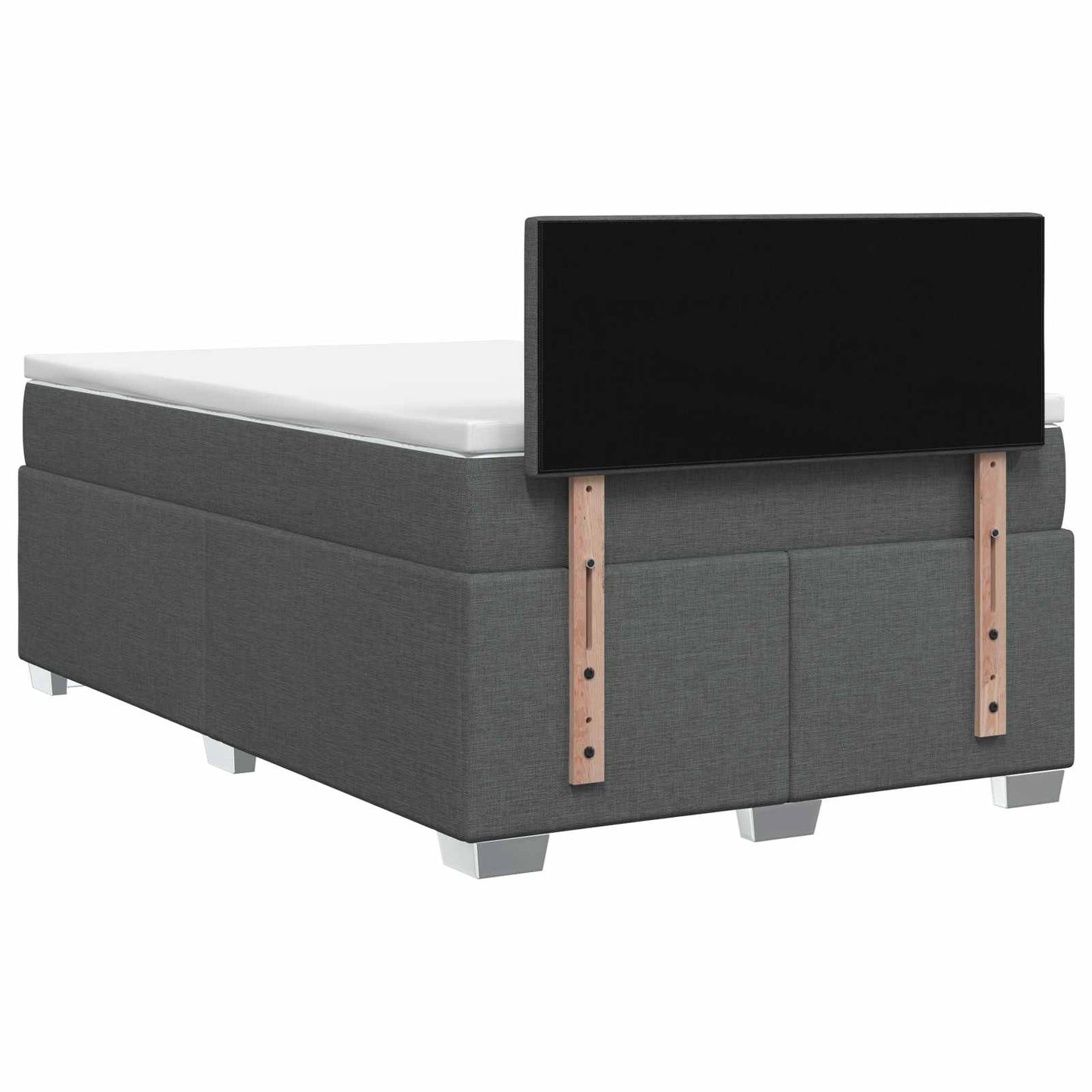 Boxspring ágy matraccal Sötétszürke 120 x 190 cm Szövet