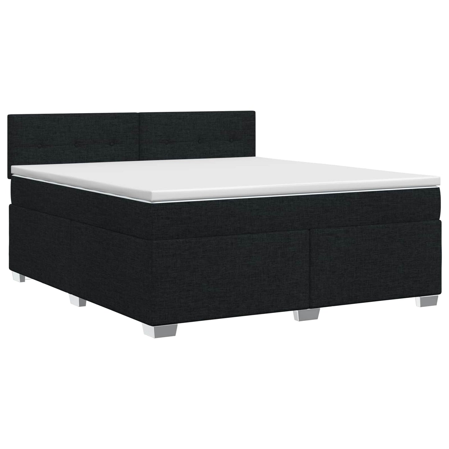 Boxspring ágy matraccal fejtámlával Fekete 140 x 200 cm Szövet