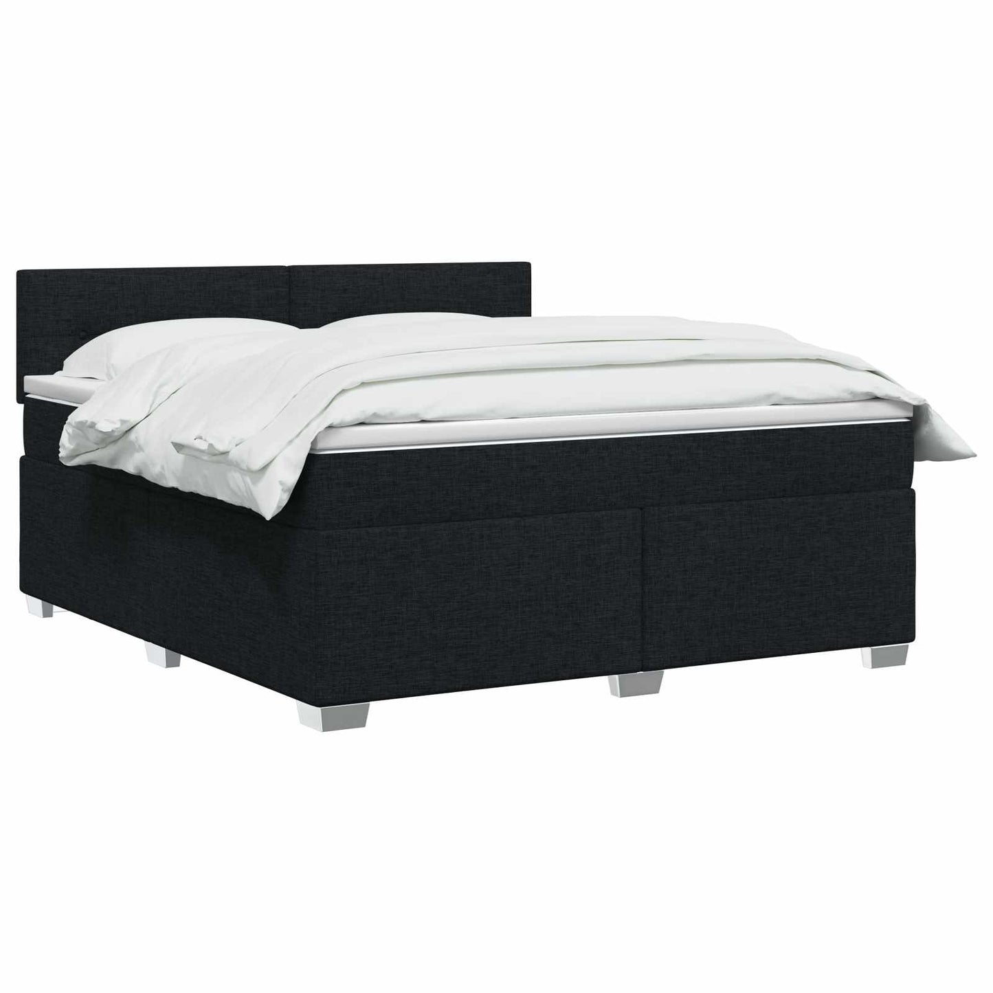 Boxspring ágy matraccal fejtámlával Fekete 160 x 200 cm Szövet