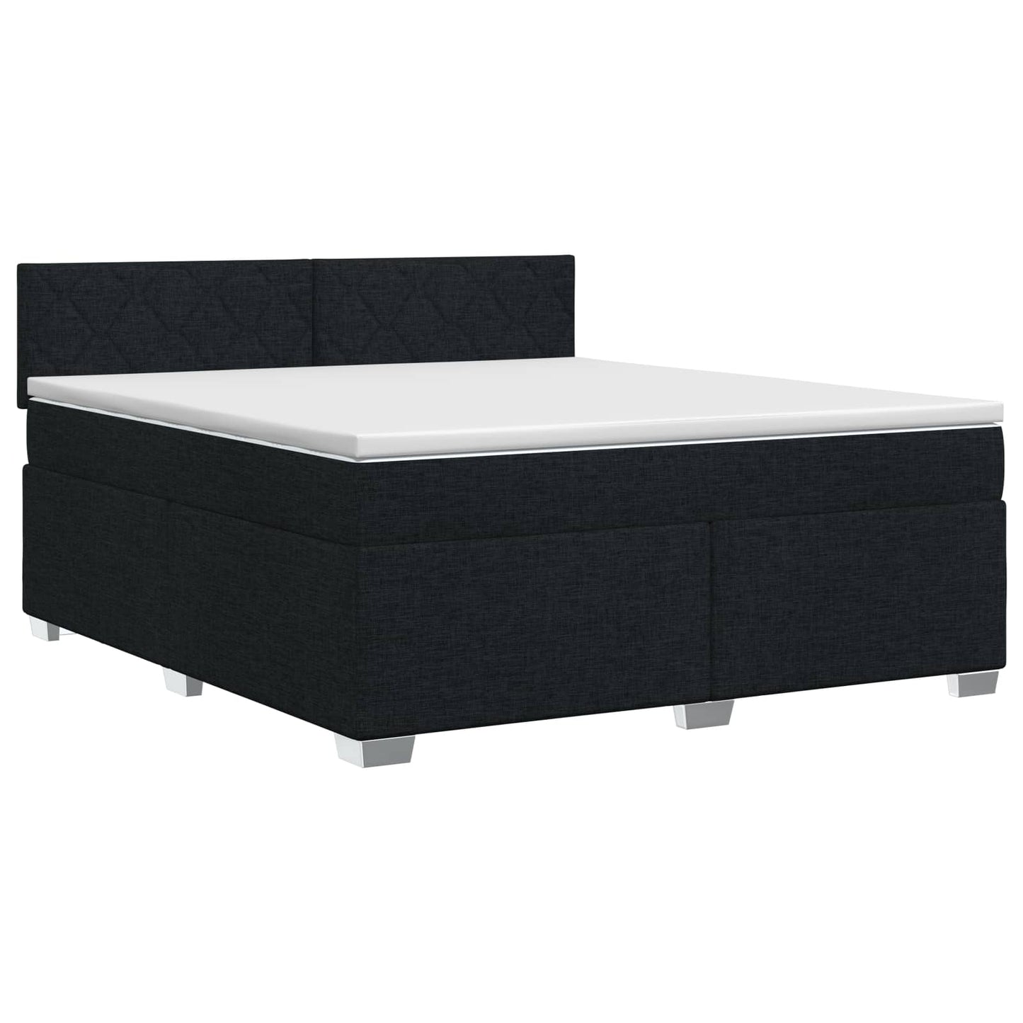 Boxspring ágy matraccal fejtámlával Fekete 180 x 200 cm Szövet